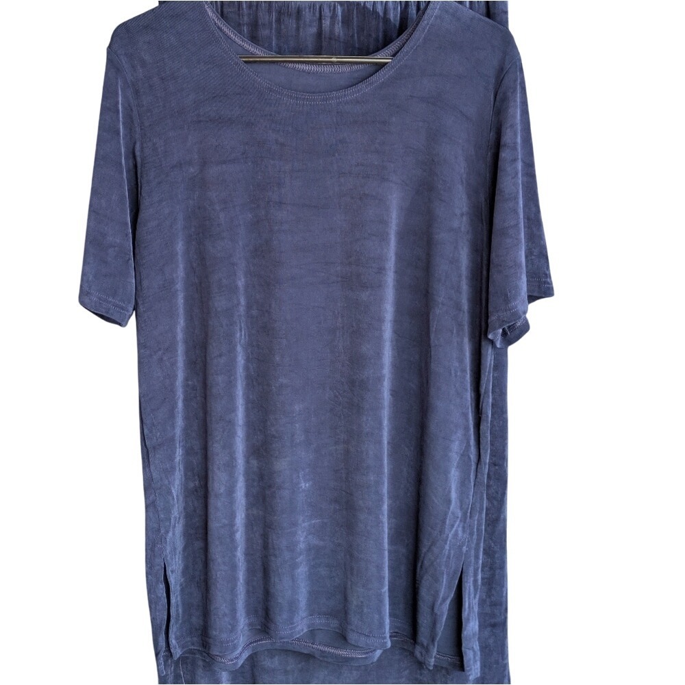 Lounge Set Blue Top and Pants Two Piece Knit Comfort Relaxed Fit, Medium - Picture 2 of 11
